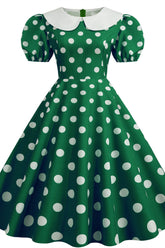 Lindo vestido burdeos de manga corta con corte A